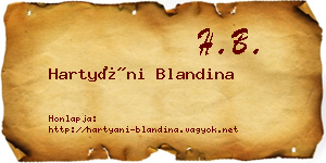 Hartyáni Blandina névjegykártya
